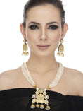 Load image into Gallery viewer, Glamorous Kundan Necklace Set With Red Semi Precious Stones Embelishments
