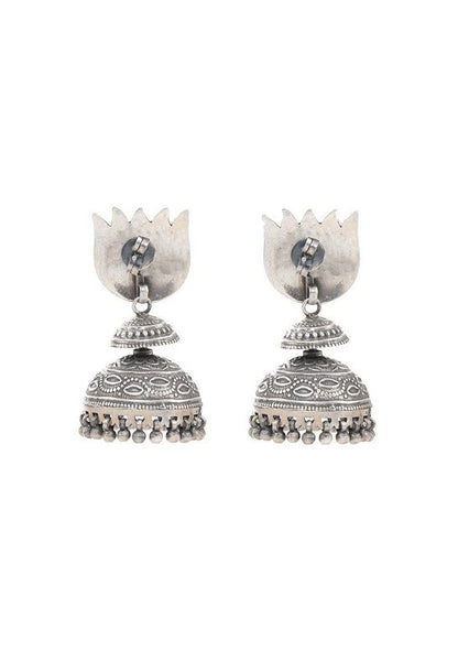 Lustrous Sterling Silver Jhumka