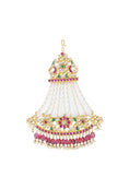 Load image into Gallery viewer, Glittering Red & Green Mulitcolour Meena with Red Drops Kundan Pasa
