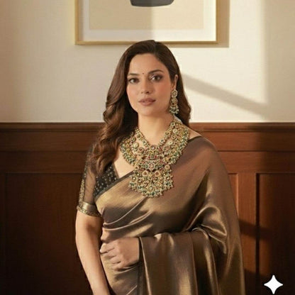 Royal Temple Style Multi-Layered Kundan Necklace Set with Earrings - Auraa Trends
