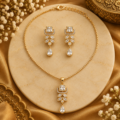 Light weight gold chain necklace with lobster clasp and extender for daily and party wear