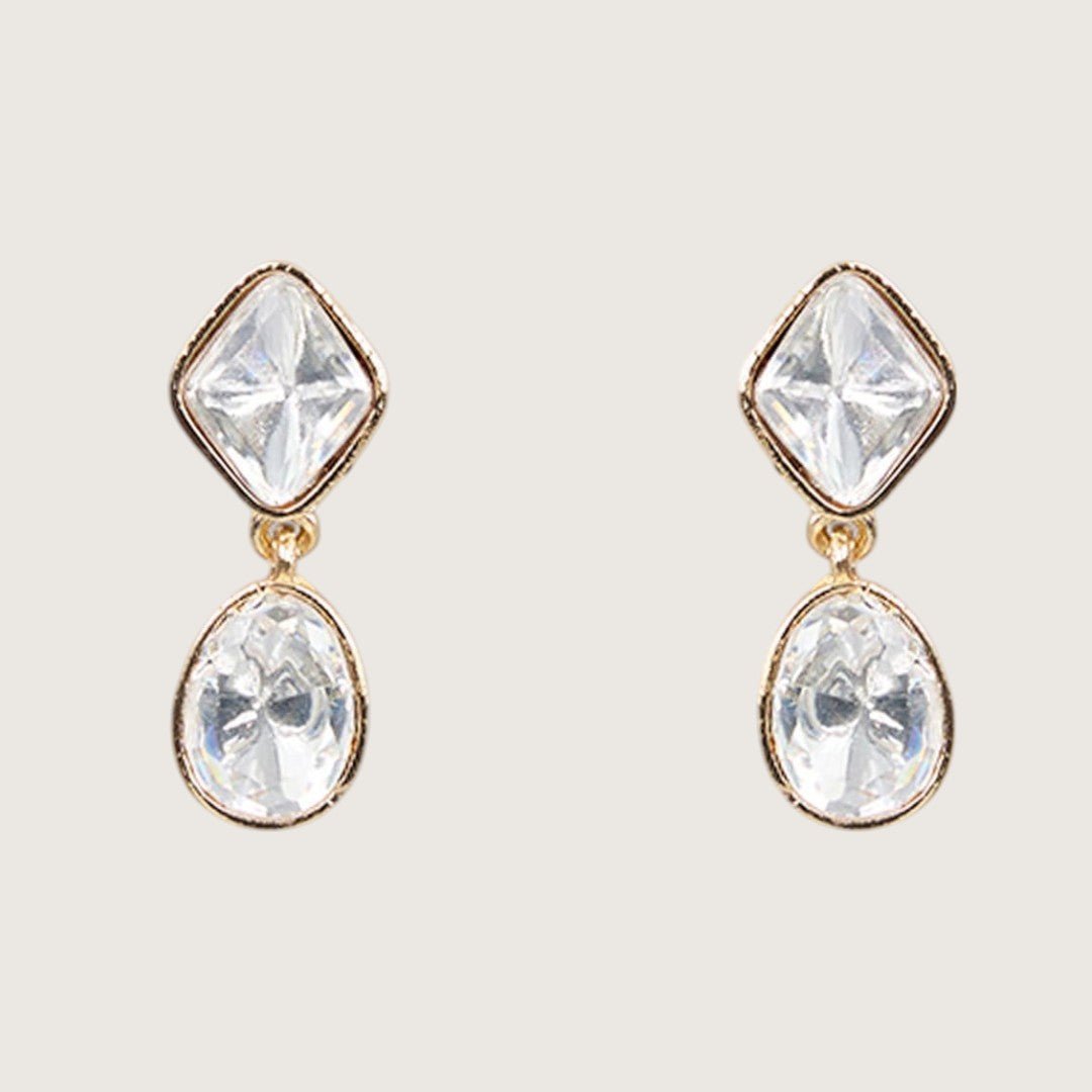 Beautiful Gold - Colored Kundan Necklace Set with Earrings Pendant Necklace - Auraa Trends - Pendant - # - Auraa Trends - Beautiful Gold - Colored Kundan Necklace Set with Earrings Pendant Necklace