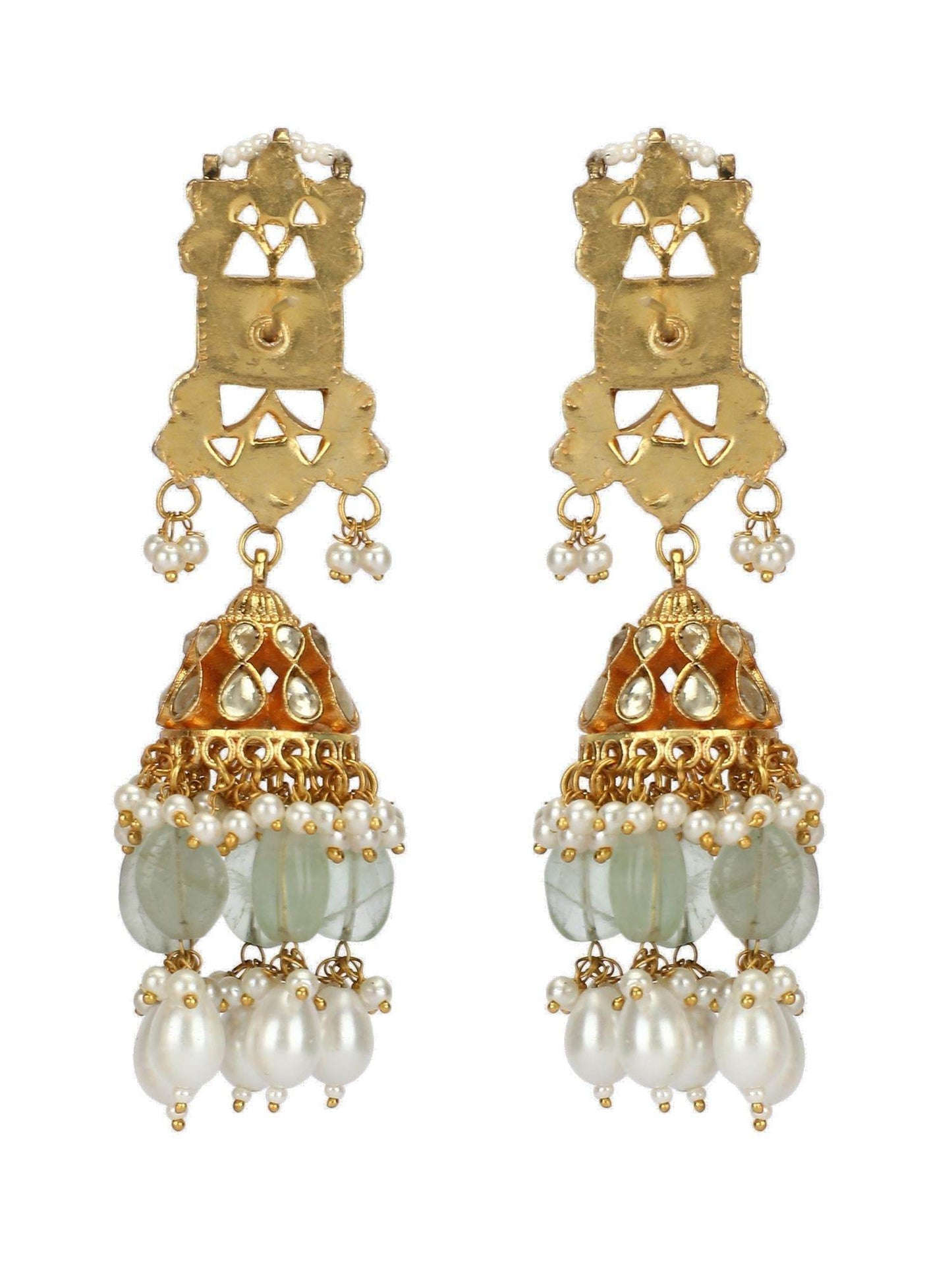 Beautifully Handcrafted Green Kundan Necklace Set - Auraa Trends