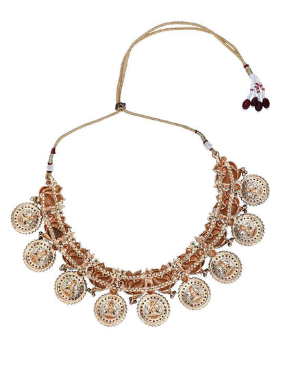 Bold Brown Kundan Necklace Set - Auraa Trends
