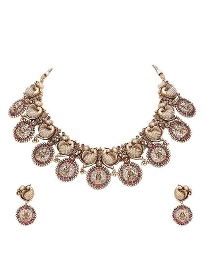 Bold Brown Kundan Necklace Set - Auraa Trends
