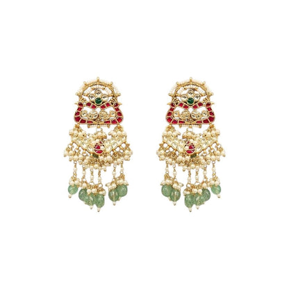 Bridal Kundan Polki Choker Necklace Set with Maang Tikka & Earrings - Auraa Trends - Necklace Set -  - Auraa Trends - Bridal Kundan Polki Choker Necklace Set with Maang Tikka & Earrings