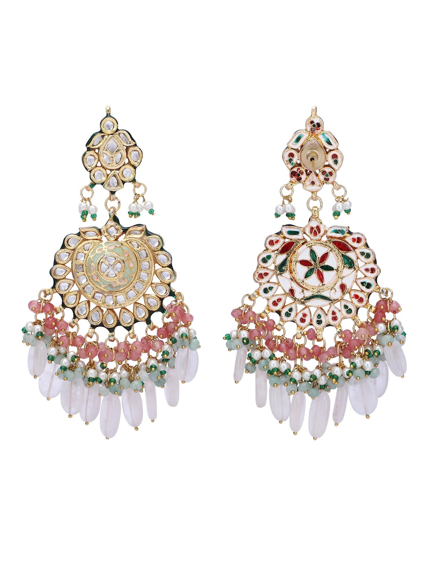 Bridal Pink Kundan Necklace Set - Auraa Trends - Necklaces - # - Auraa Trends - Bridal Pink Kundan Necklace Set