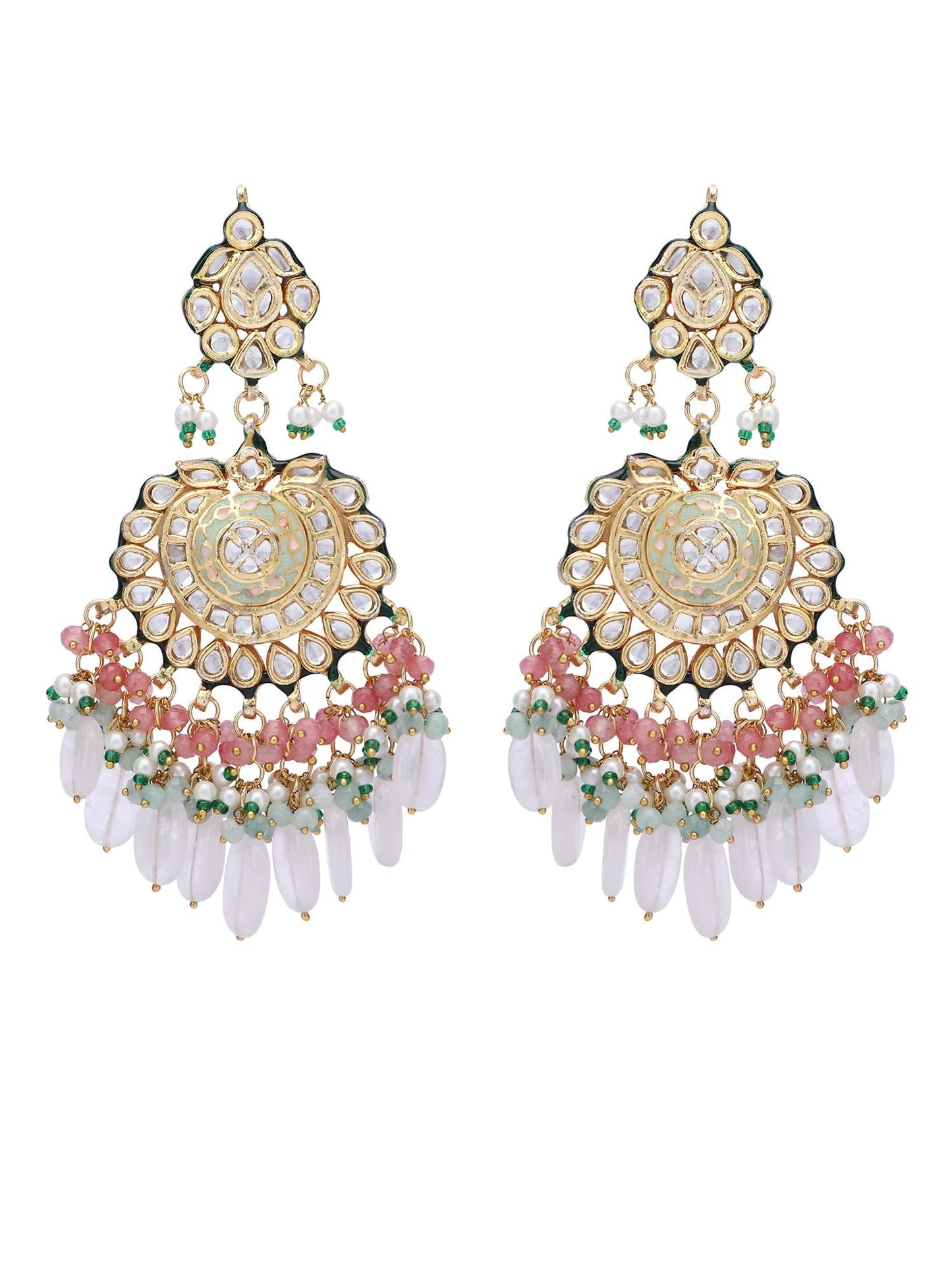Bridal Pink Kundan Necklace Set - Auraa Trends - Necklaces - # - Auraa Trends - Bridal Pink Kundan Necklace Set
