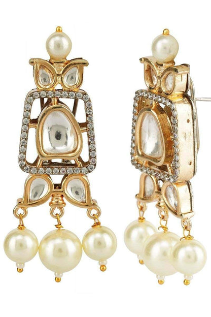 Brilliant Gold Plated Bead & Kundan Polki Necklace Set - Auraa Trends