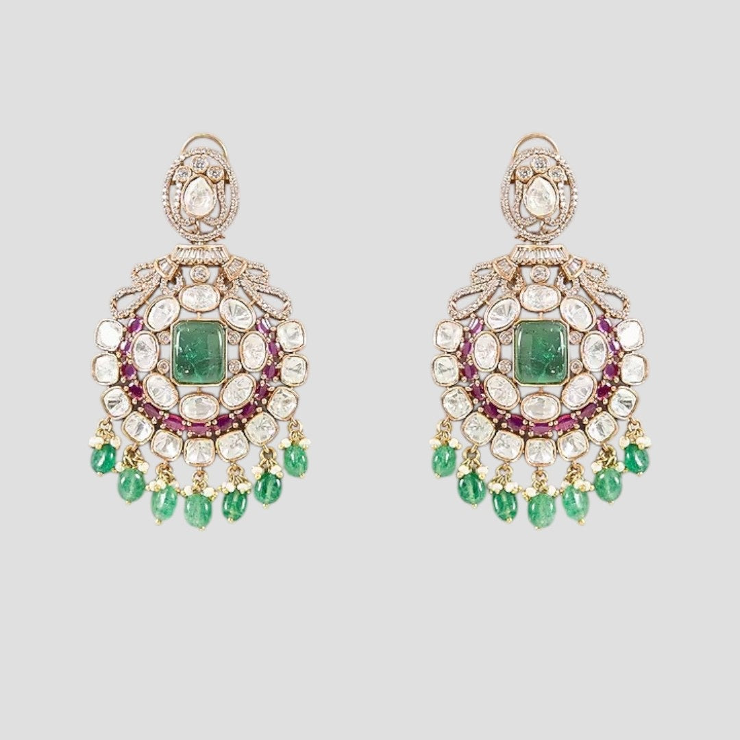 Royal Ruby & Emerald Kundan Bridal Necklace Set
