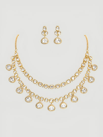 Elegant Kundan Necklace Set with Earrings for Weddings & Festive Wear