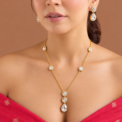 Statement Teardrop Necklace & Earrings Set