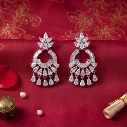 American Diamond Chandbali Earrings for Women