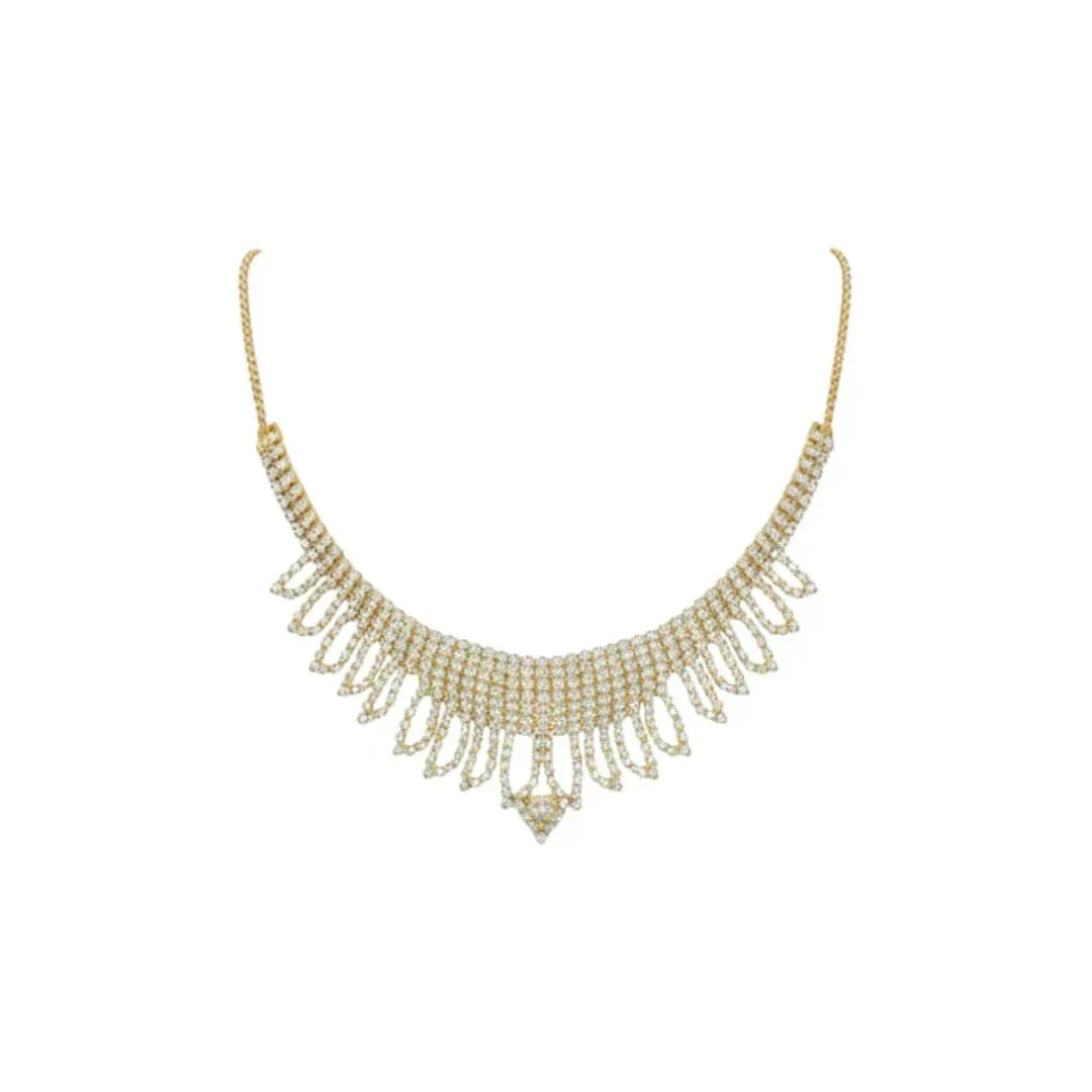 Elegant Diamond-Look Necklace Set with Matching Earrings for Women - Auraa Trends