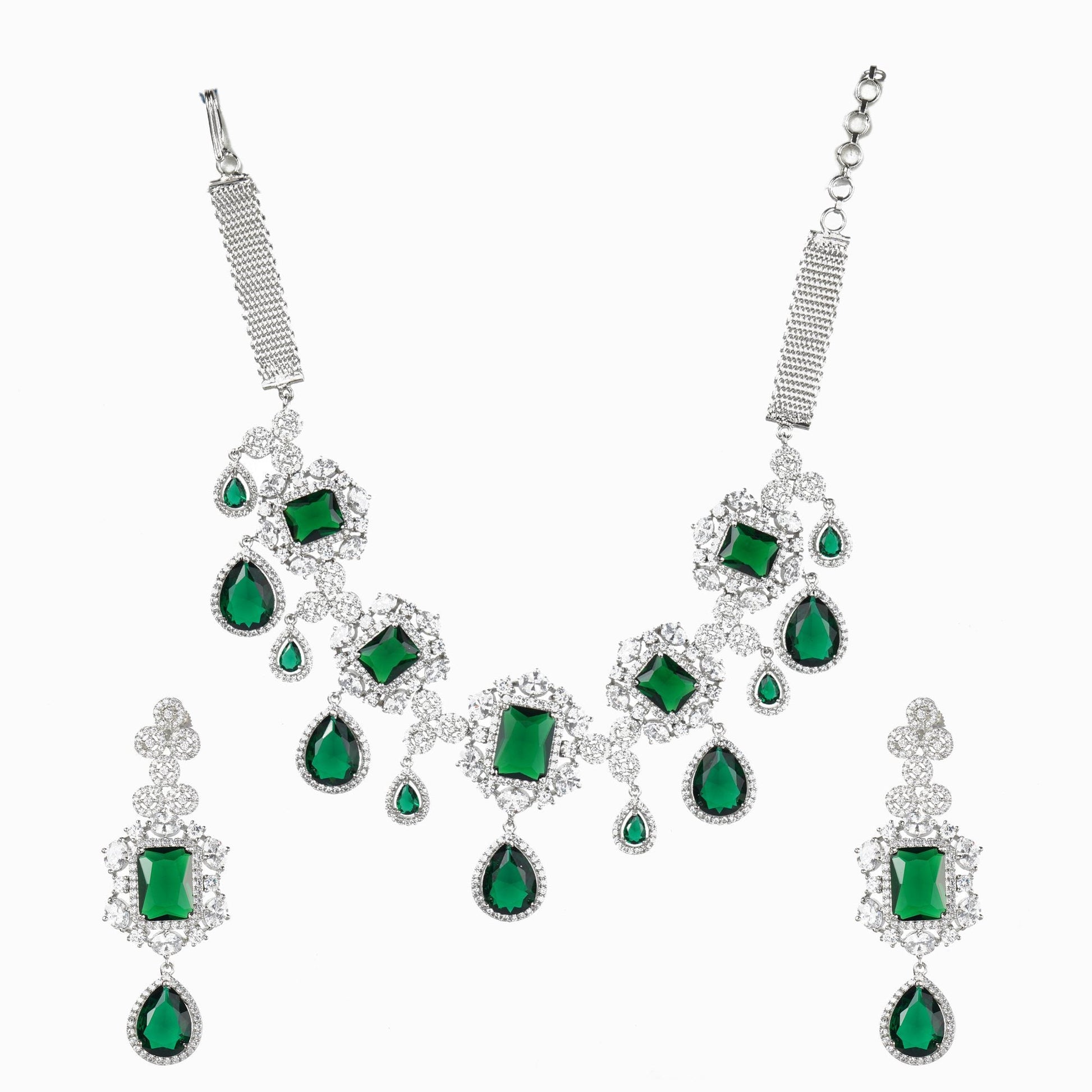 Dazzling Diamonte Necklace Set - Auraa Trends - Choker - # - Auraa Trends - Diamonte Necklace Set