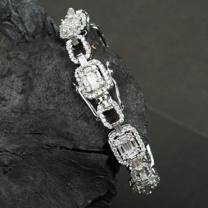 Delicate Silver Finish Diamond Studded Bracelet - Auraa Trends - Bracelet - American Diamond American Diamond bracelet
