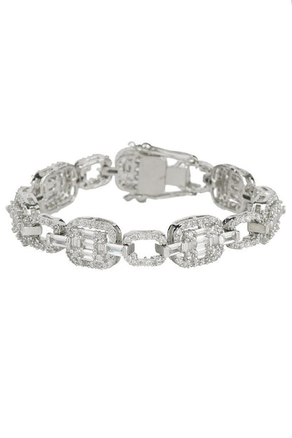 Delicate Silver Finish Diamond Studded Bracelet - Auraa Trends - Bracelet - American Diamond American Diamond bracelet