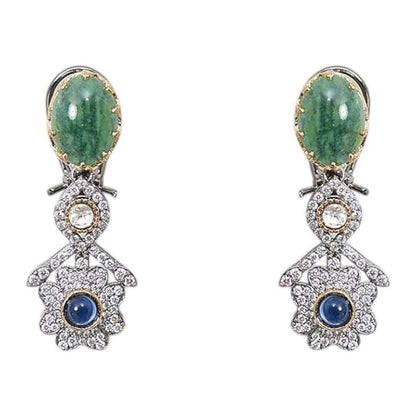 Designer Multicolor Polki Kundan Choker Necklace Set with Earrings for Women - Auraa Trends