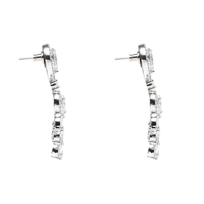 Diamonte Heart Earring with Drops - Auraa Trends - Drop - # - Auraa Trends - Diamonte Heart Earring with Drops