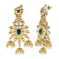 Load image into Gallery viewer, Bedazzling Kundan Necklace Set with Red and Green Meena
