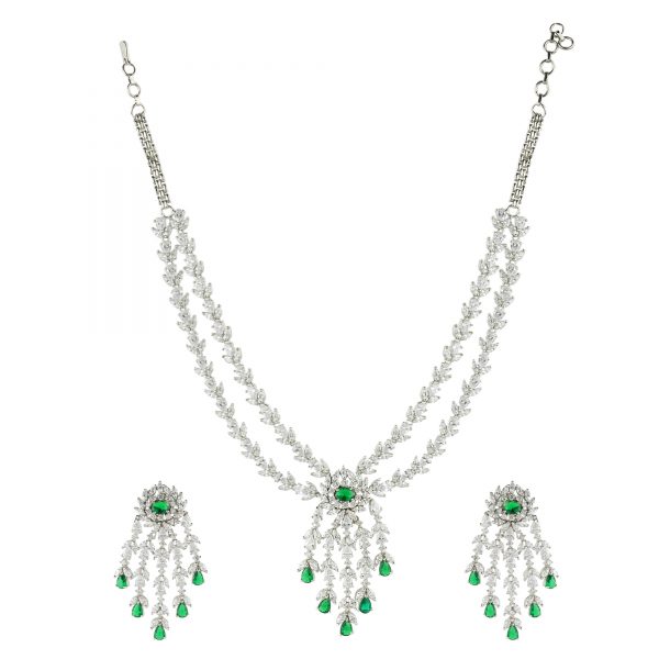 Queenly Diamonte Necklace Set
