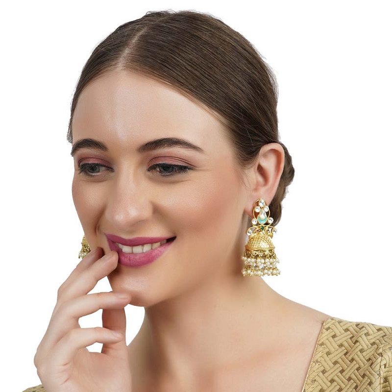Kundan Golden Jhumka Earring