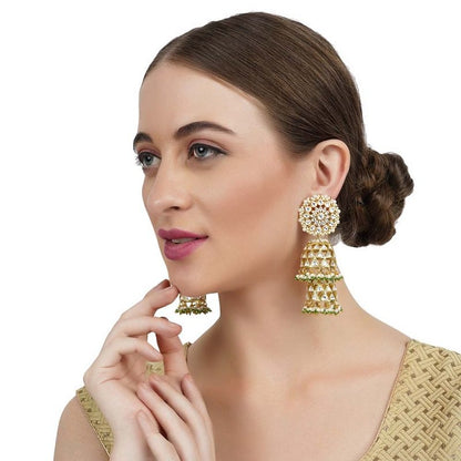 Kundan Double Layered Jhumka Earring