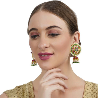 Kundan and meens drop earring