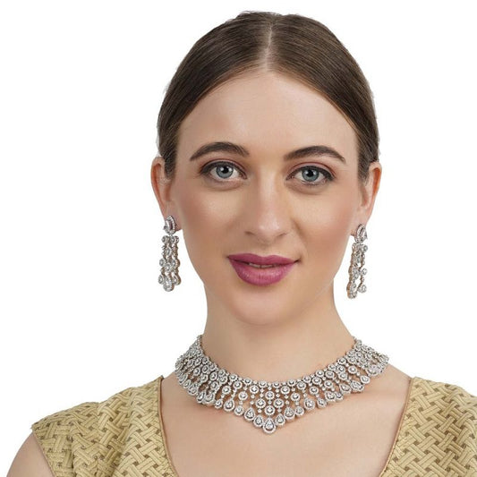 Luxurious American Diamond Necklace Set