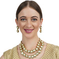 Load image into Gallery viewer, Kundan Double Line Necklace Set
