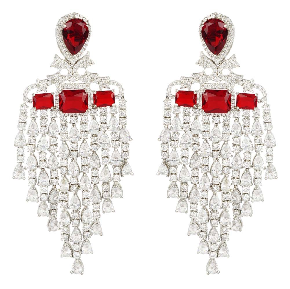 Diamonte Chaanlier Earring With Ted Semi Precious Stone