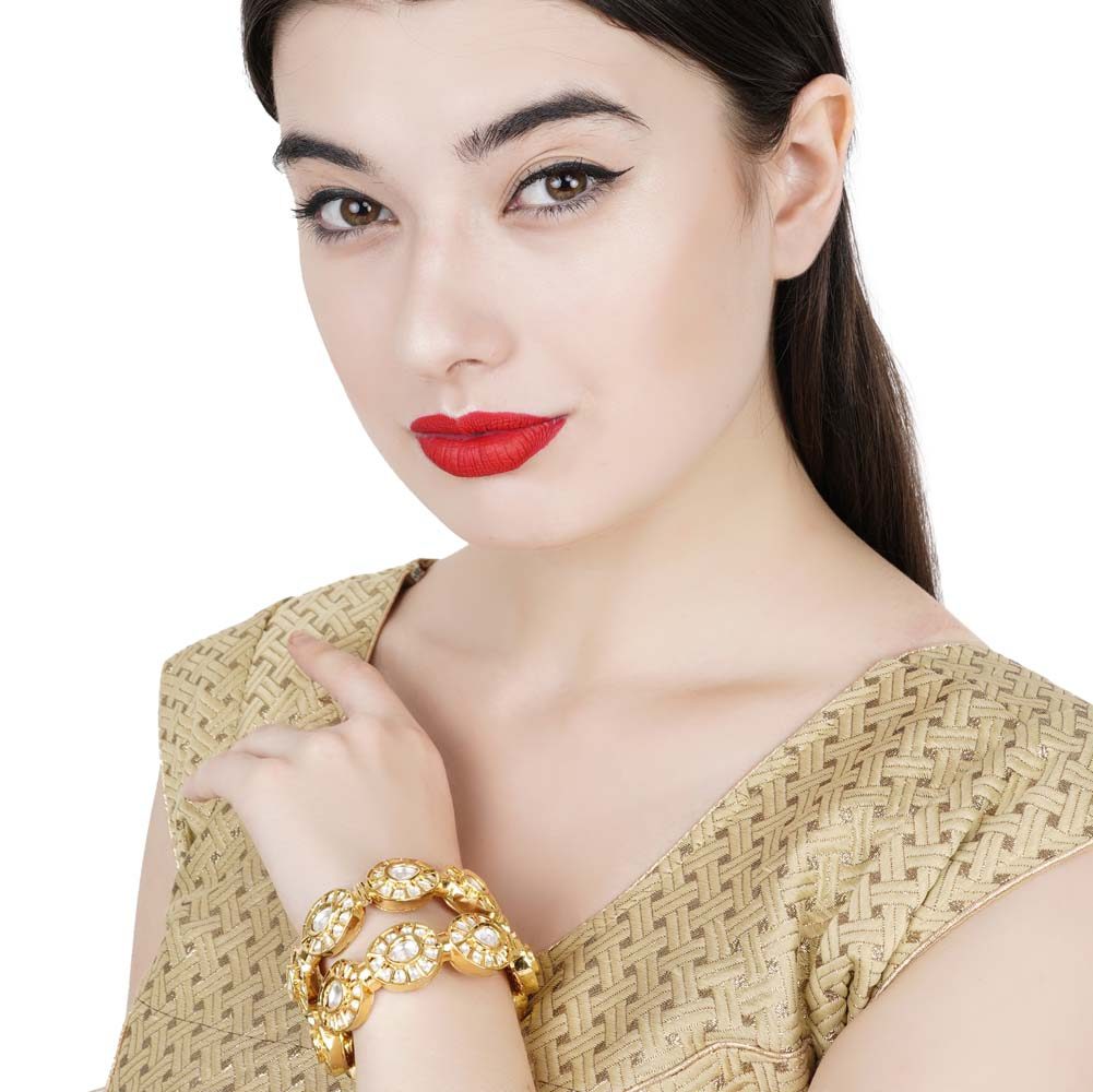 Get Kundan Kada Bangle Set
