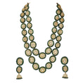 Load image into Gallery viewer, Kundan Green Double line Haar with Earrings
