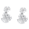 Load image into Gallery viewer, Ornate Diamonte Flower Danglers in White Rhodium Finish
