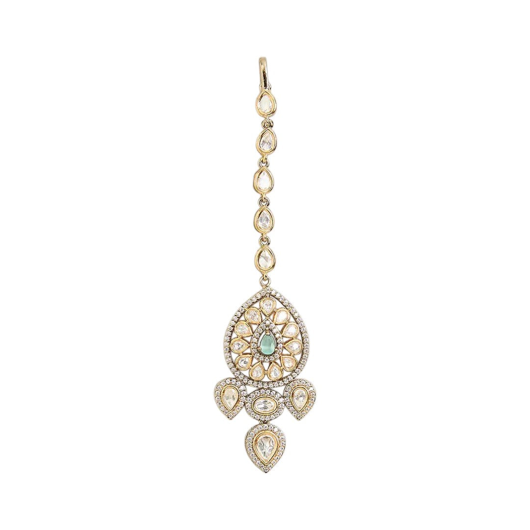 Teardrop Polki Stone Maang Tikka