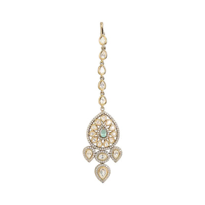 Teardrop Polki Stone Maang Tikka