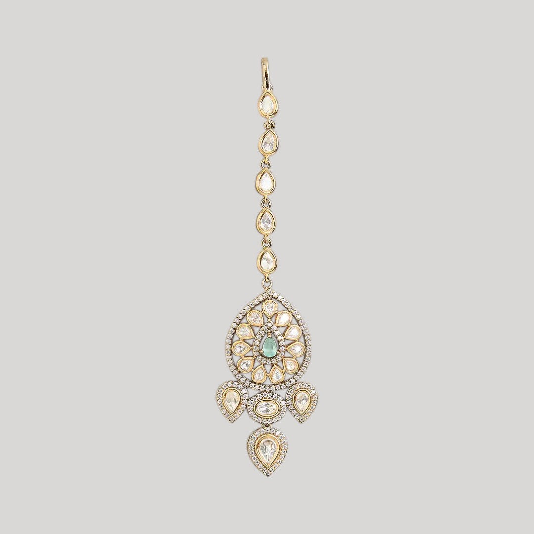 Teardrop Polki Stone Maang Tikka