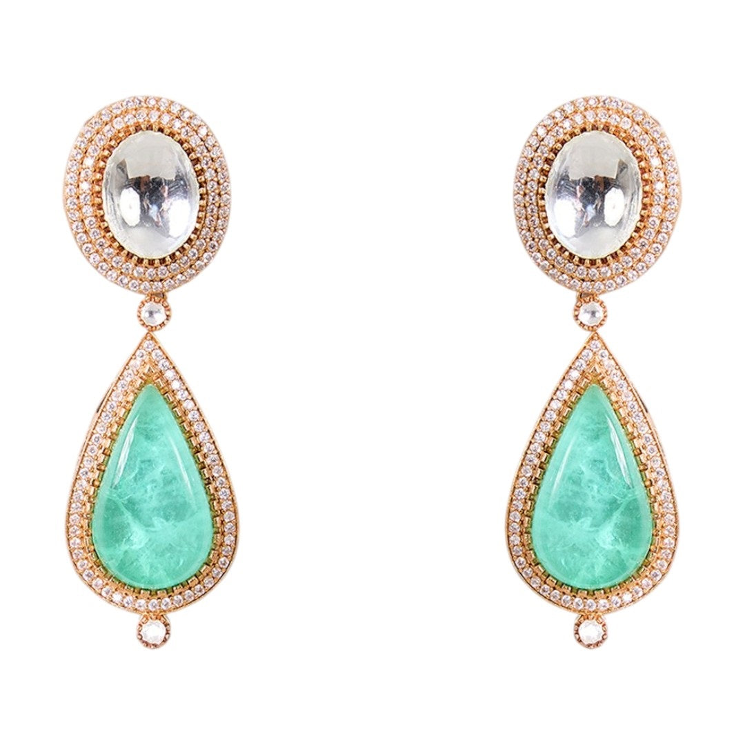 Mint Green Kundan Necklace Set for Women