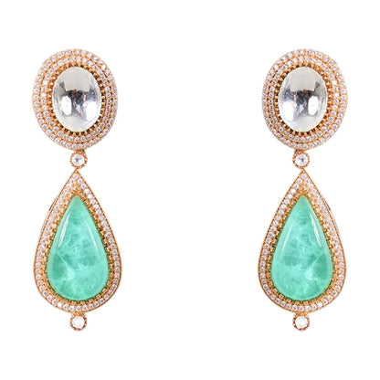 Mint Green Kundan Necklace Set for Women