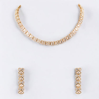 Elegant American Diamond Necklace Earring Set - Auraa Trends - necklace - # - Auraa Trends - Elegant American Diamond Necklace Earring Set