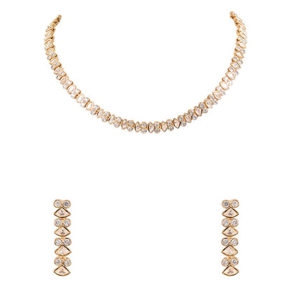 Elegant American Diamond Necklace Earring Set - Auraa Trends - necklace - # - Auraa Trends - Elegant American Diamond Necklace Earring Set