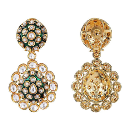 Elegant Gold - Plated Kundan Bridal Necklace Set - Auraa Trends - Necklace Set - Elegant Gold - Plated Kundan Bridal Necklace