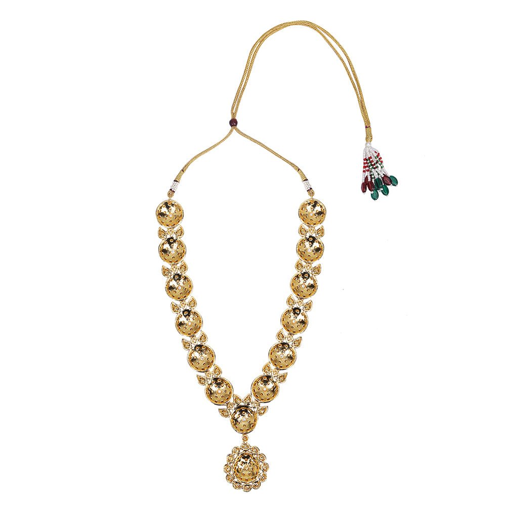 Elegant Gold - Plated Kundan Bridal Necklace Set - Auraa Trends - Necklace Set - Elegant Gold - Plated Kundan Bridal Necklace