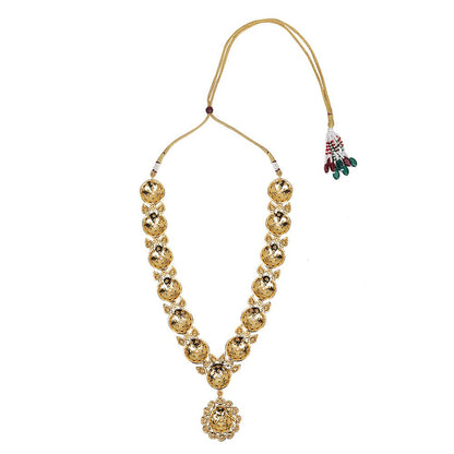 Elegant Gold - Plated Kundan Bridal Necklace Set - Auraa Trends - Necklace Set - Elegant Gold - Plated Kundan Bridal Necklace