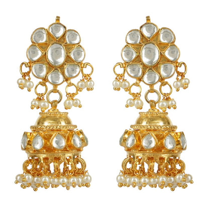 Elegant Kundan Necklace Set 22KT Gold Plated - Auraa Trends - Necklaces - Elegant Kundan Necklace Set 22KT Gold Plated