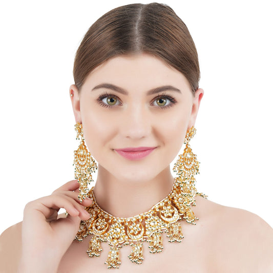 Elegant Kundan Necklace Set - Auraa Trends - Necklaces - # - Auraa Trends - Elegant Kundan Necklace Set