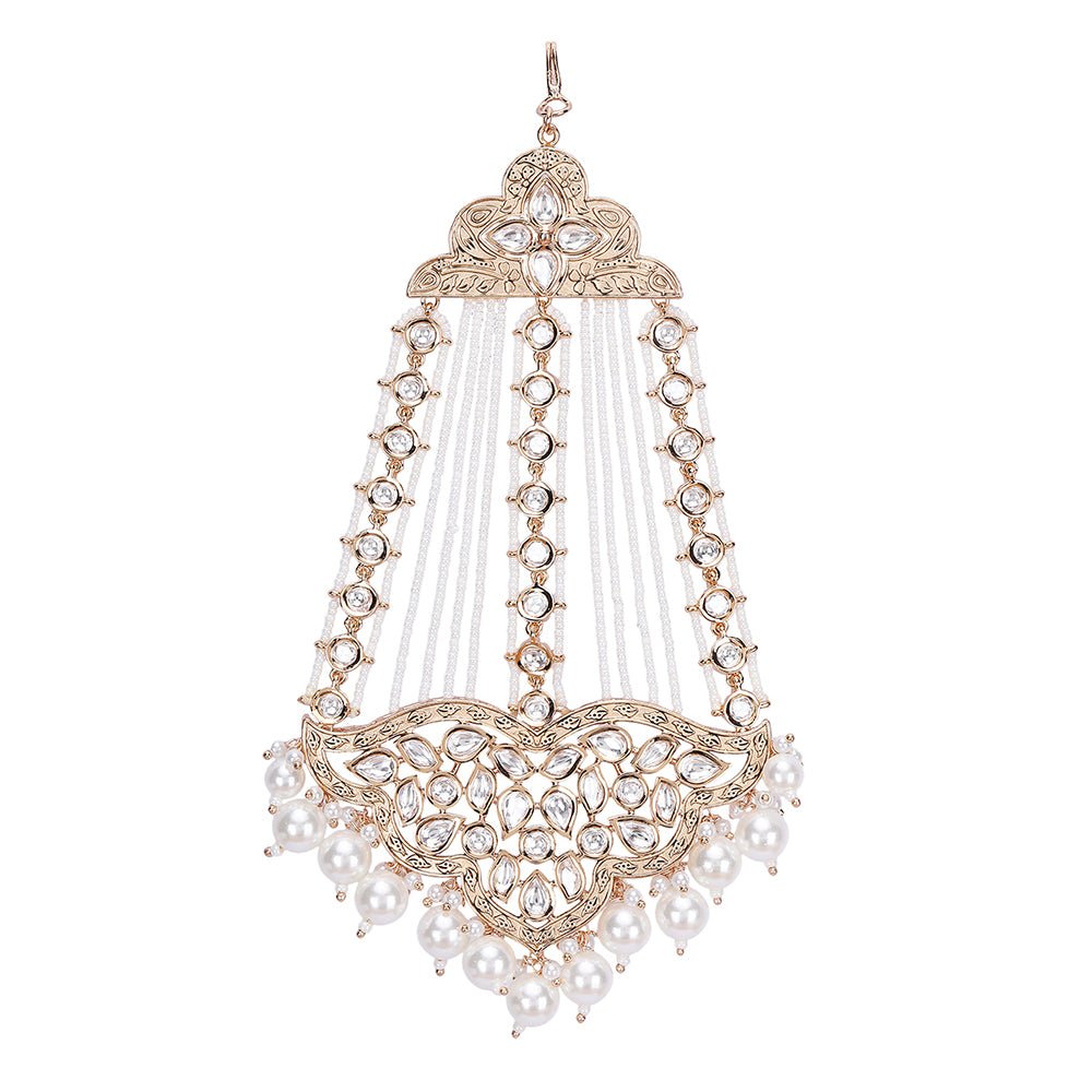 Elegant Kundan & Pearl Bridal Passa - Auraa Trends - Passa - # - Auraa Trends - Buy Elegant Kundan & Pearl Bridal Passa