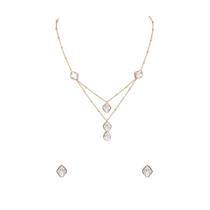 Elegant Layered Kundan Pendant Necklace Set - Auraa Trends - Pendant - # - Auraa Trends - Elegant Layered Kundan Pendant Necklace Set