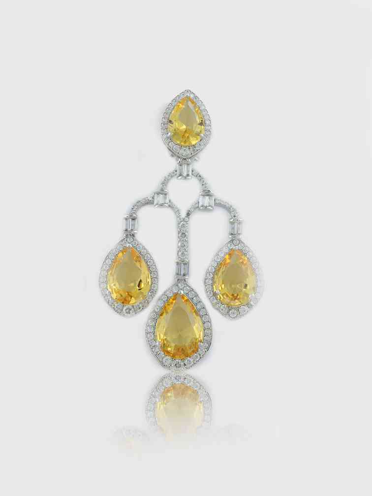 Elegant Moissanite Chandelier Earrings With Teardrop - Auraa Trends - Chandelier Earrings - chandelier chandelier earrings