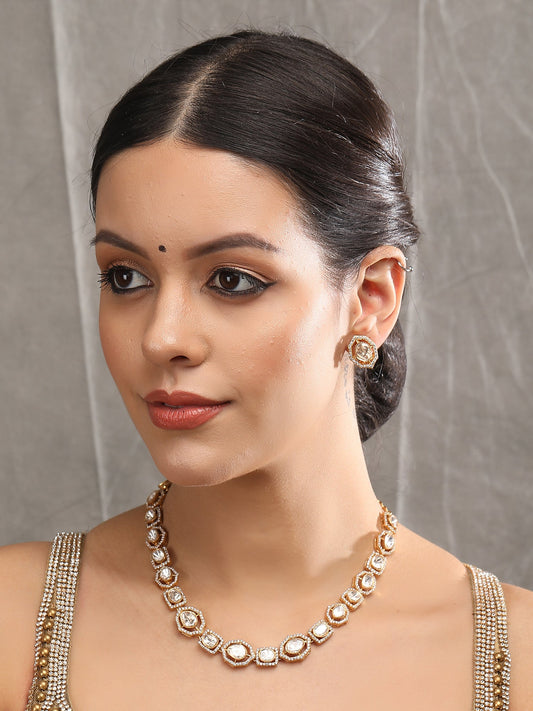 Elegant Pearl Necklace and Earring Duo for Any Occasion - Auraa Trends - Necklace Set -Necklace Set Fashion Jewellery Festive